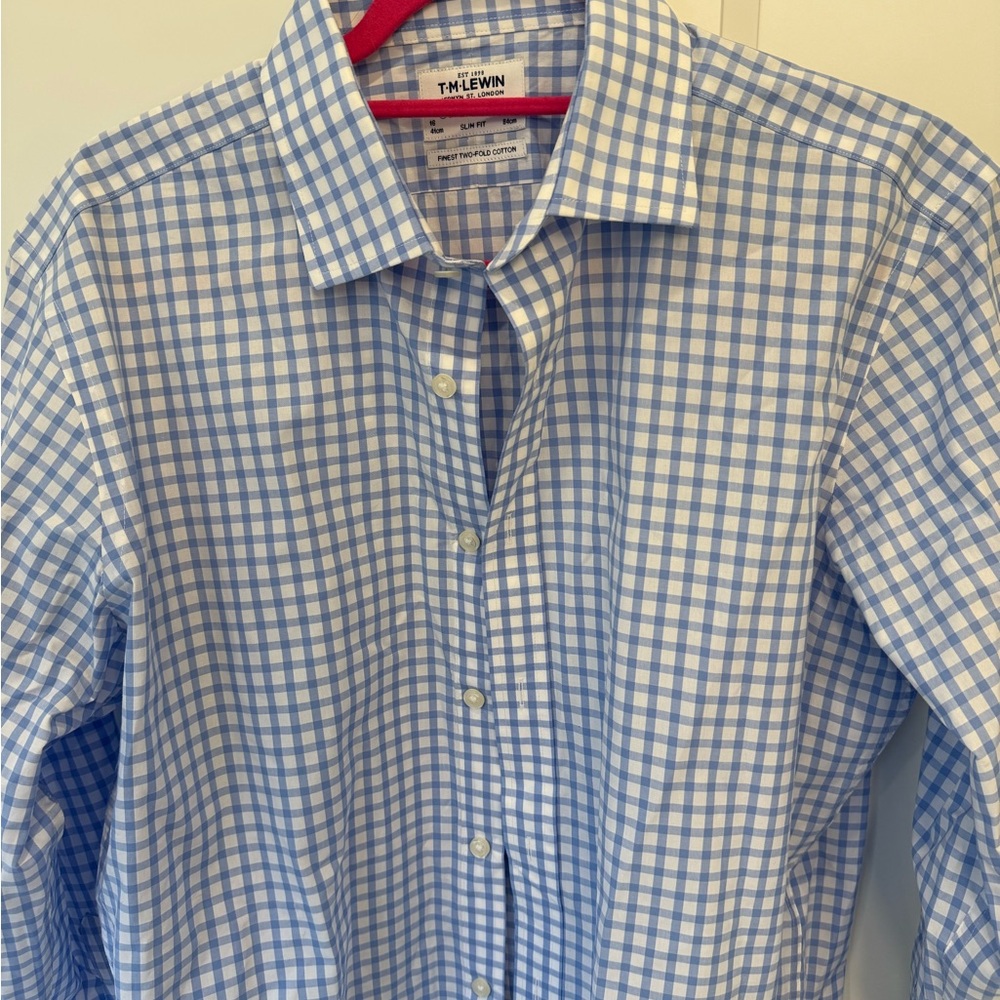 T.M.Lewin Blue Checkered Men's Shirt